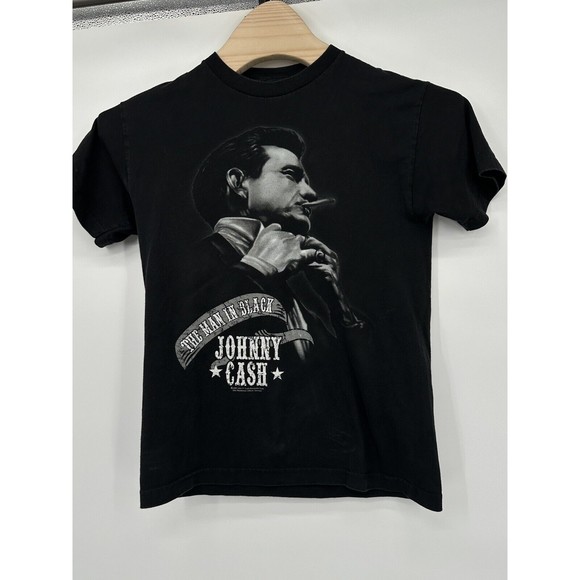 JOHNNY CASH The Man in Black Country Rock T Shirt Black Size Large‎ no tag - Picture 2 of 7